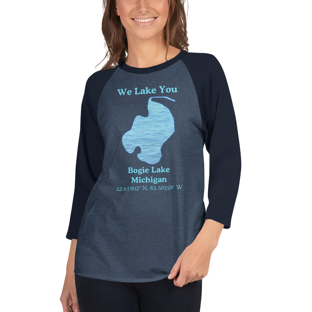 Bogie Lake Raglan 3/4 Sleeve Unisex T-shirt