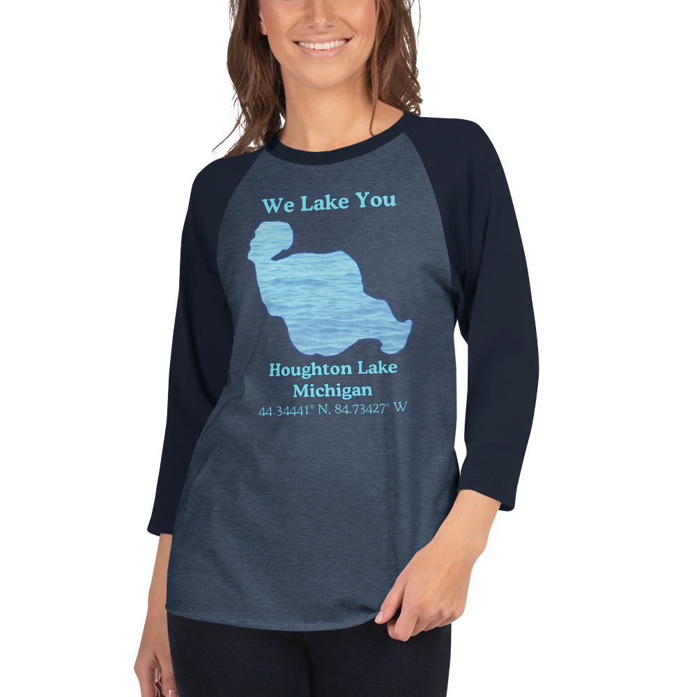 Houghton Lake Raglan 3/4 Sleeve Unisex T-shirt
