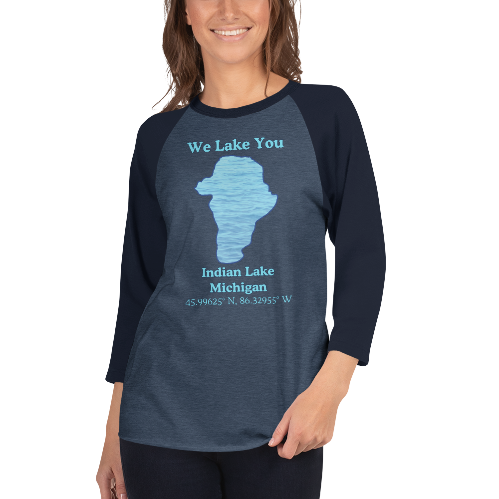 Indian Lake Raglan 3/4 Sleeve Unisex T-shirt
