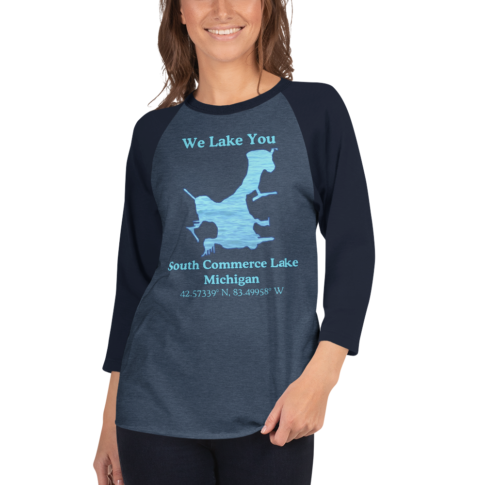 South Commerce Lake Raglan 3/4 Sleeve Unisex T-shirt