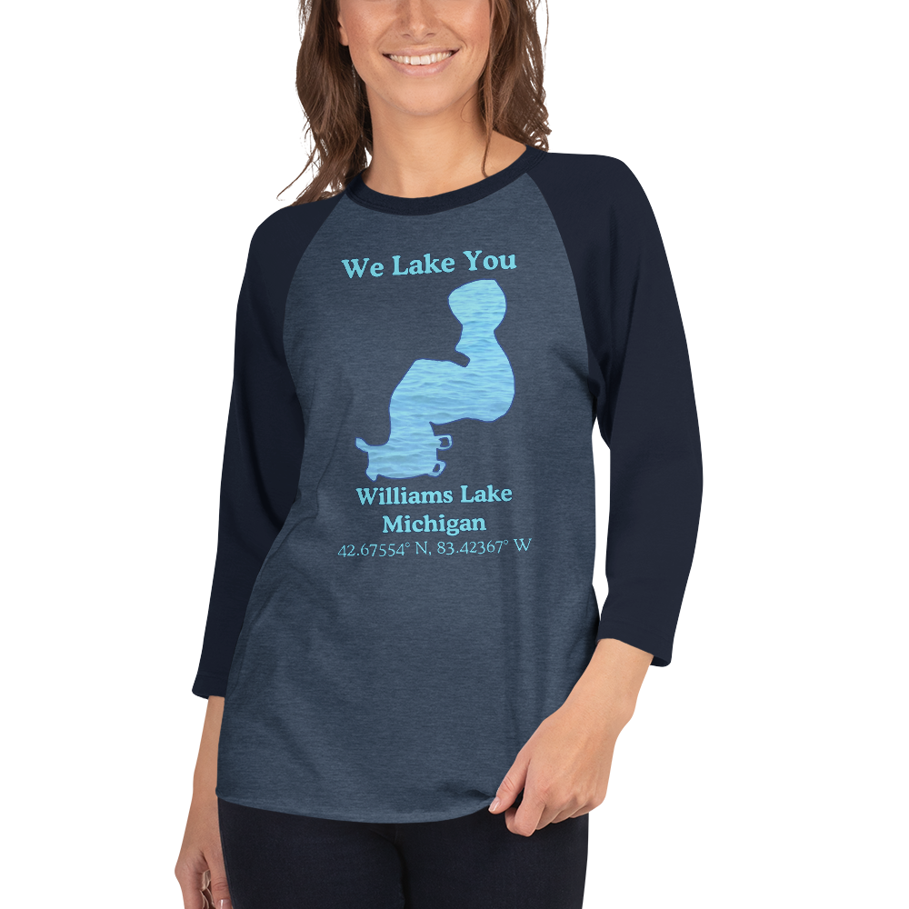 Williams Lake Raglan 3/4 Sleeve Unisex T-shirt