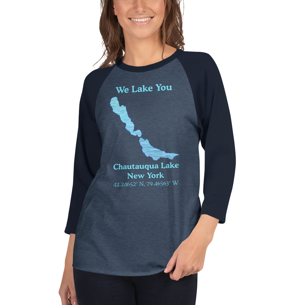 Chautauqua Lake Raglan 3/4 Sleeve Unisex T-shirt