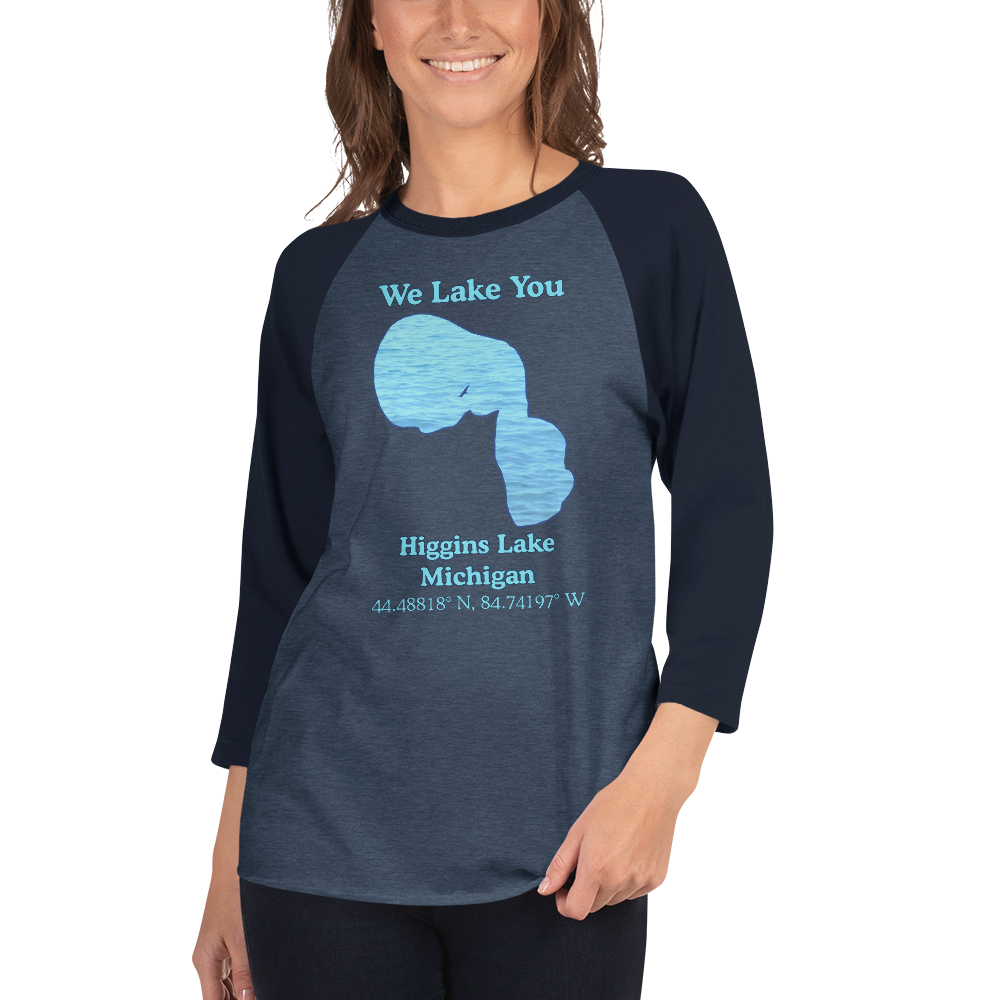 Higgins Lake Raglan 3/4 Sleeve Unisex T-shirt