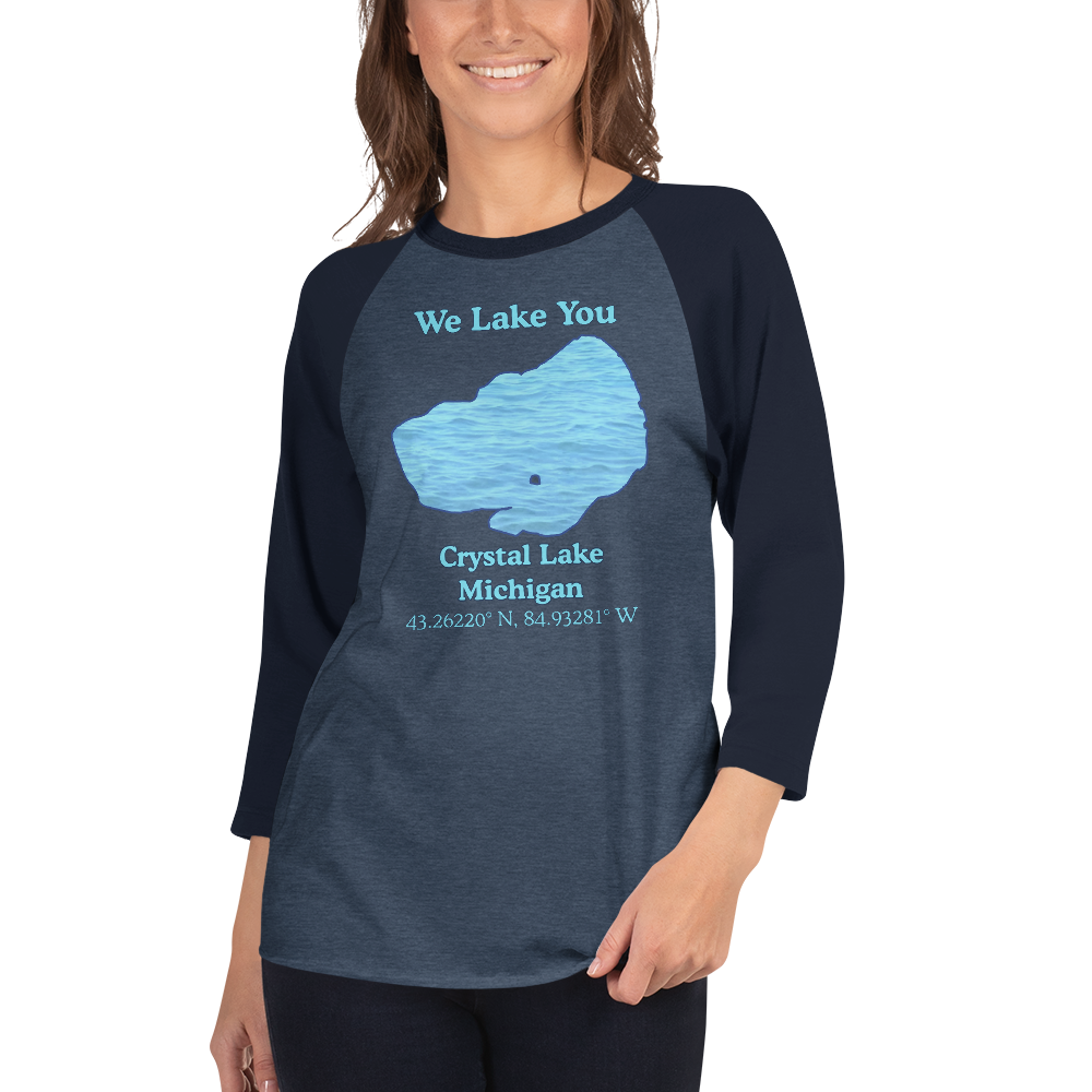 Crystal Lake Raglan 3/4 Sleeve Unisex T-shirt