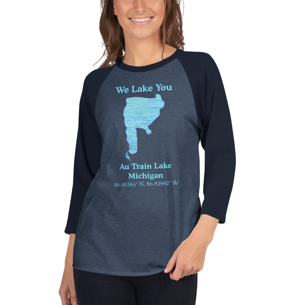 Au Train Lake Raglan 3/4 Sleeve Unisex T-shirt