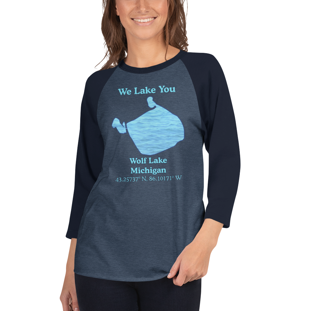 Wolf Lake Raglan 3/4 Sleeve Unisex T-shirt