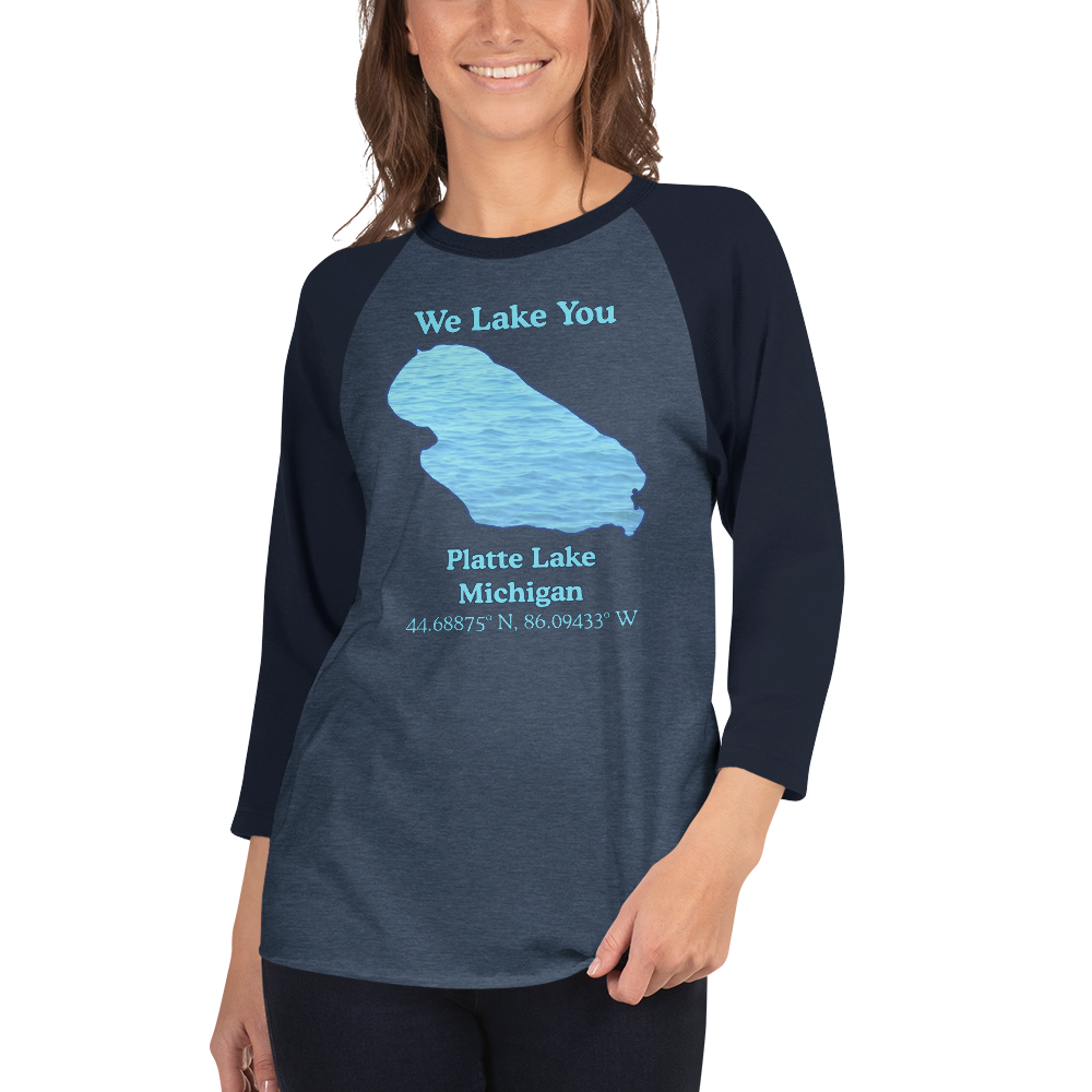 Platte Lake Raglan 3/4 Sleeve Unisex T-shirt