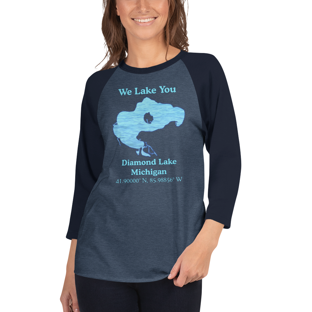 Diamond Lake Raglan 3/4 Sleeve Unisex T-shirt