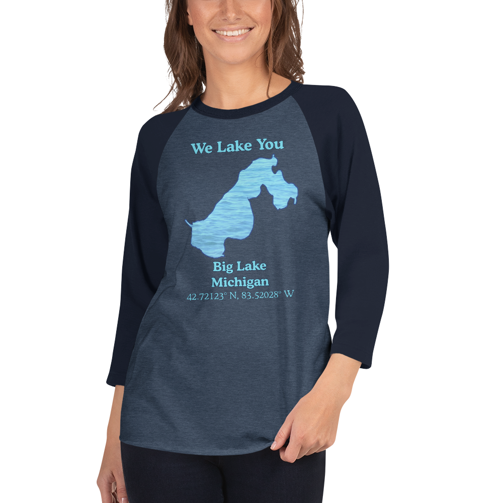 Big Lake Raglan 3/4 Sleeve Unisex T-shirt