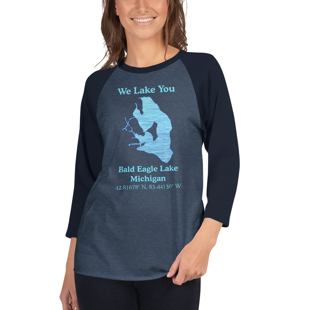 Bald Eagle Lake Raglan 3/4 Sleeve Unisex T-shirt