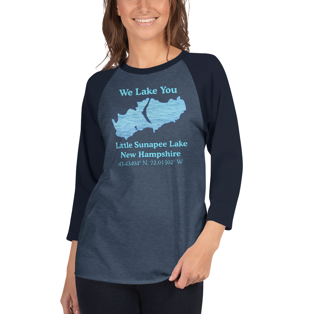 Little Sunapee Lake Raglan 3/4 Sleeve Unisex T-shirt