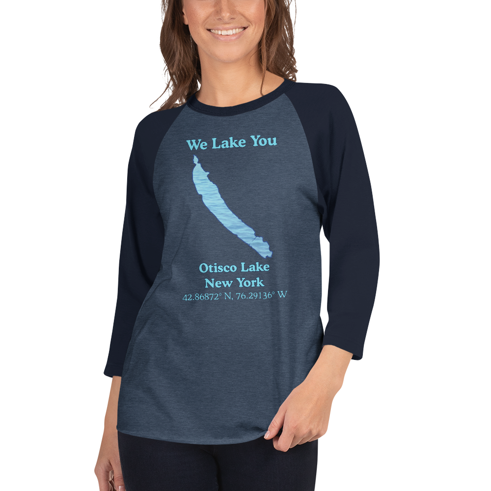 Otisco Lake Raglan 3/4 Sleeve Unisex T-shirt