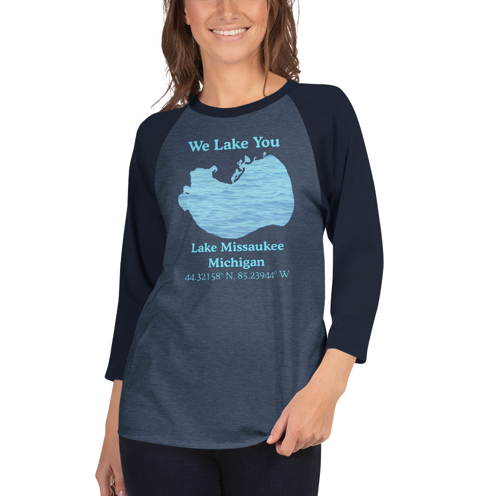 Lake Missaukee Raglan 3/4 Sleeve Unisex T-shirt