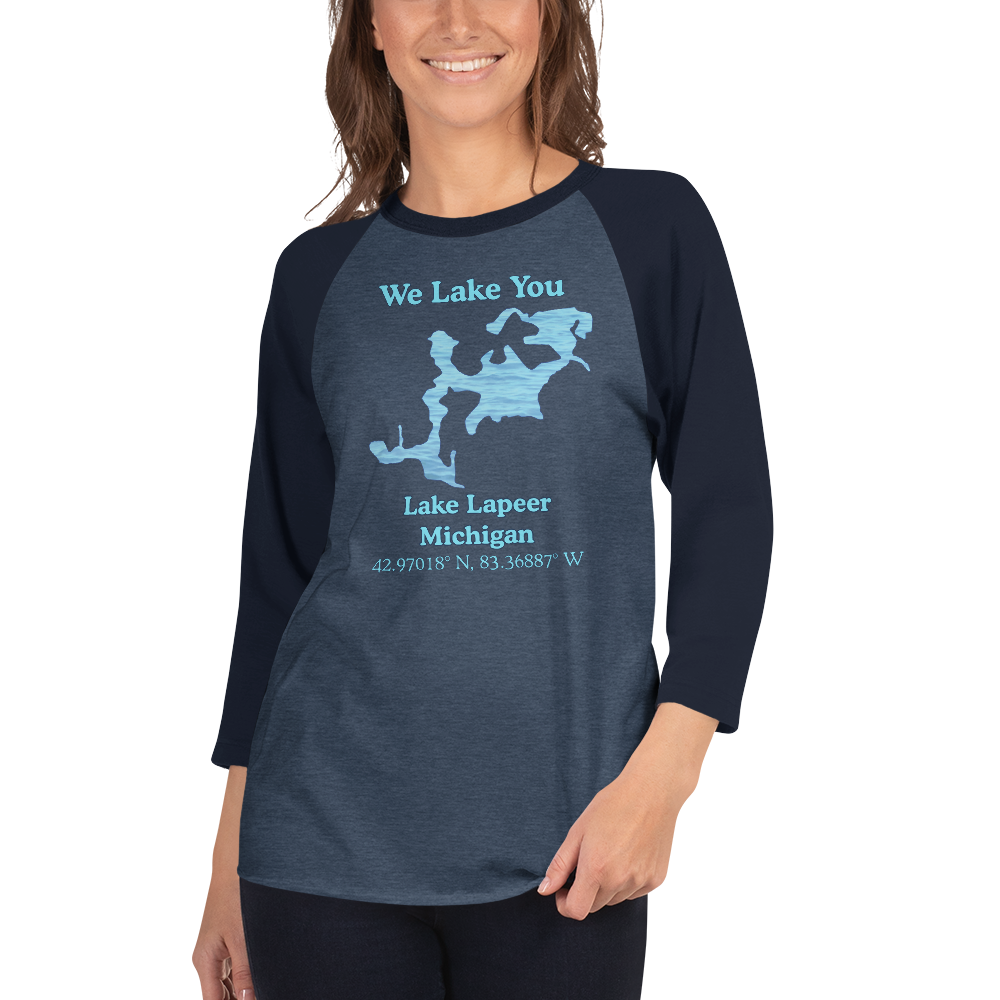 Lake Lapeer Raglan 3/4 Sleeve Unisex T-shirt