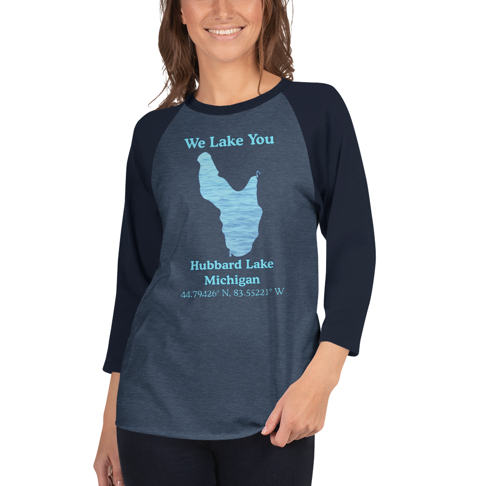 Hubbard Lake Raglan 3/4 Sleeve Unisex T-shirt
