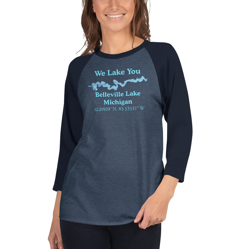 Belleville Lake Raglan 3/4 Sleeve Unisex T-shirt