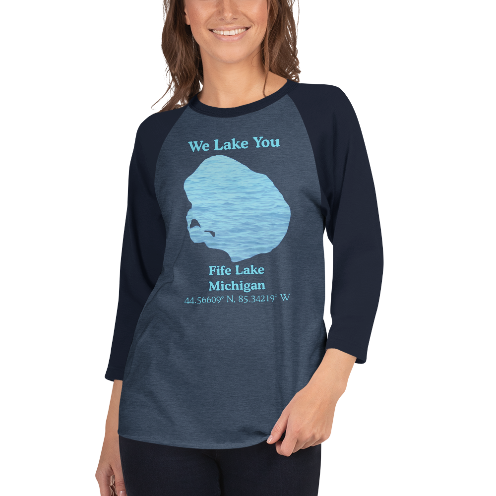 Fife Lake Raglan 3/4 Sleeve Unisex T-shirt