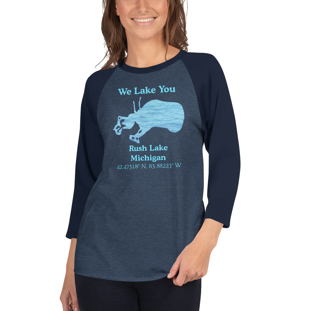 Rush Lake Raglan 3/4 Sleeve Unisex T-shirt