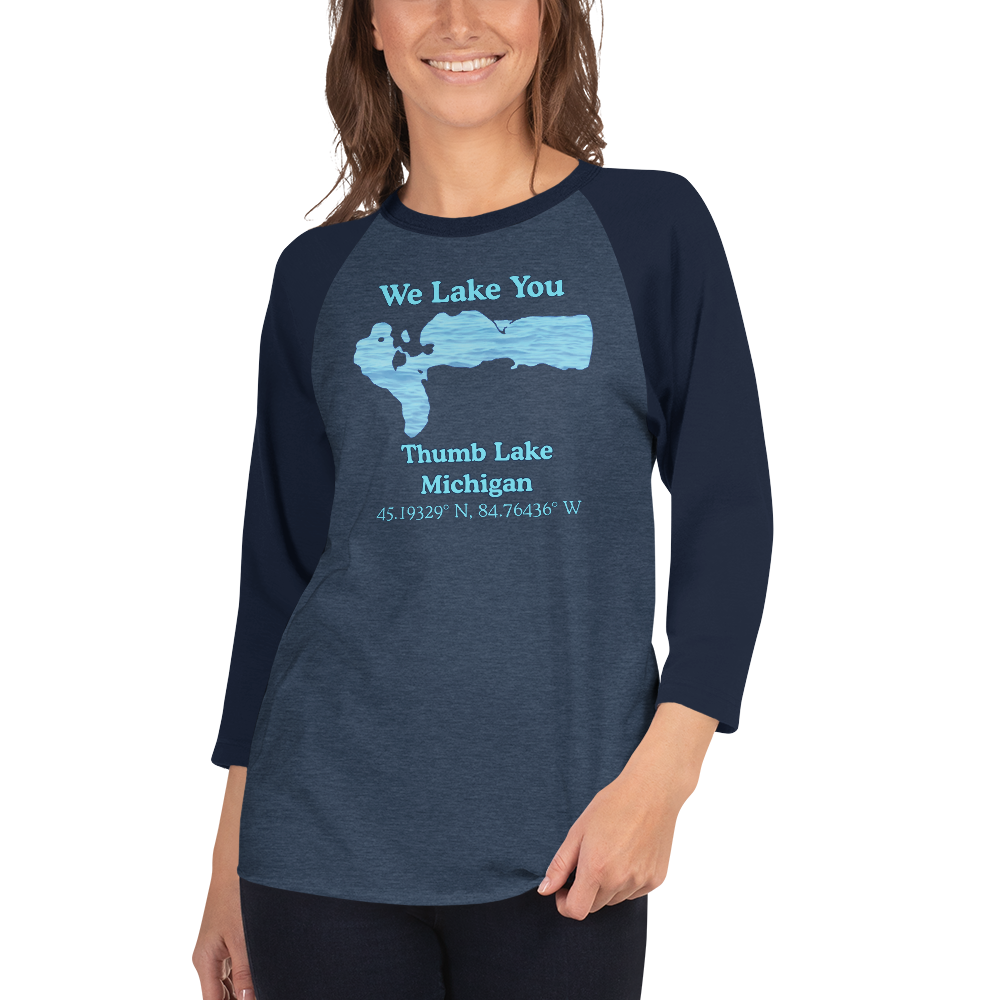 Thumb Lake Raglan 3/4 Sleeve Unisex T-shirt