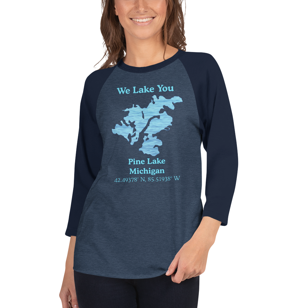 Pine Lake Raglan 3/4 Sleeve Unisex T-shirt