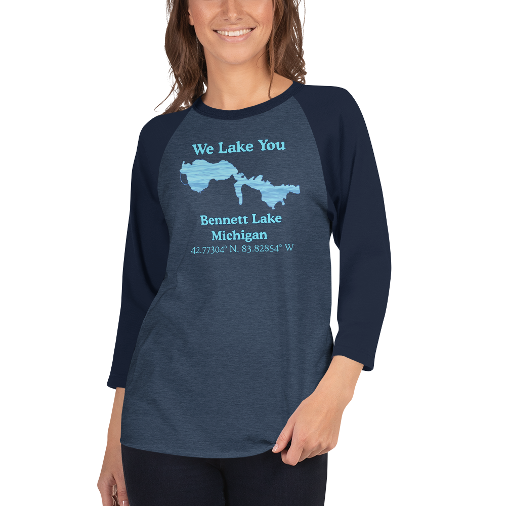 Bennett Lake Raglan 3/4 Sleeve Unisex T-shirt