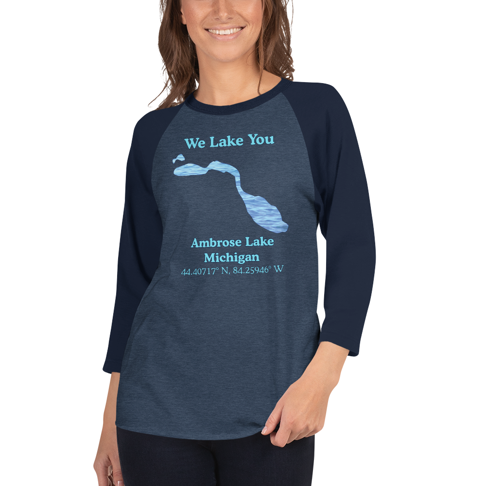 Ambrose Lake Raglan 3/4 Sleeve Unisex T-shirt
