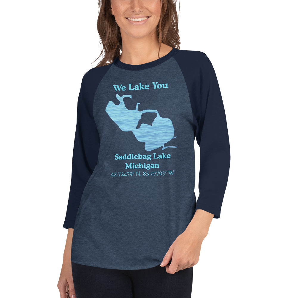Saddlebag Lake Raglan 3/4 Sleeve Unisex T-shirt