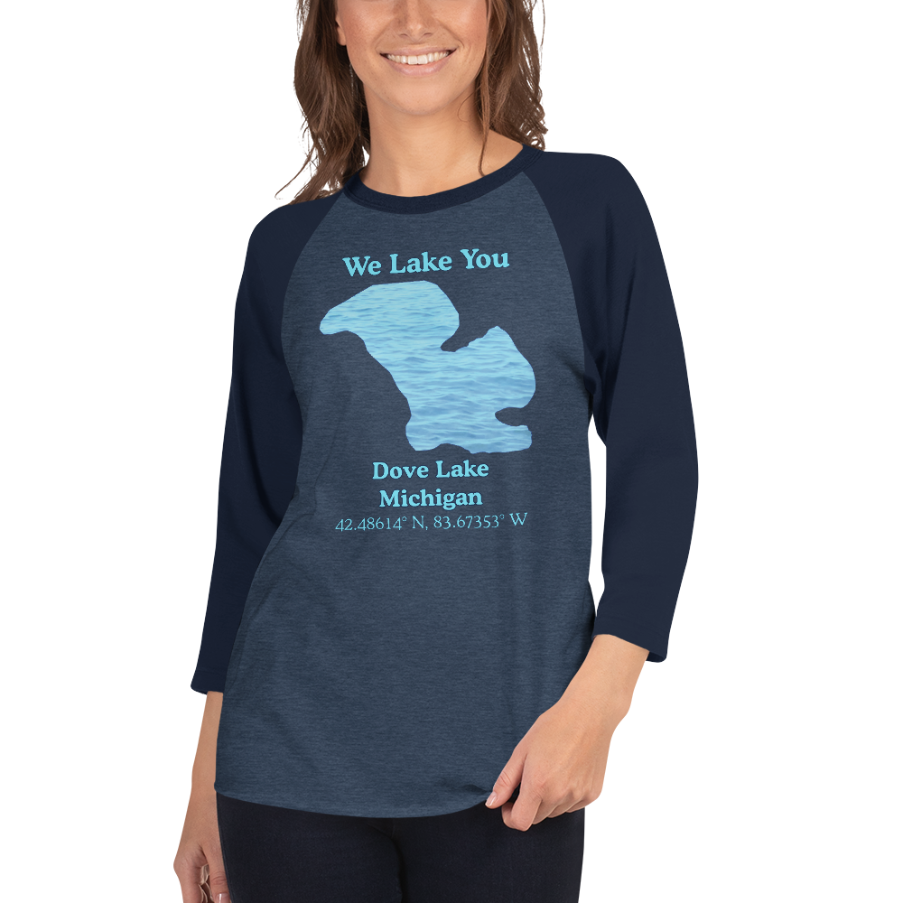 Dove Lake Raglan 3/4 Sleeve Unisex T-shirt