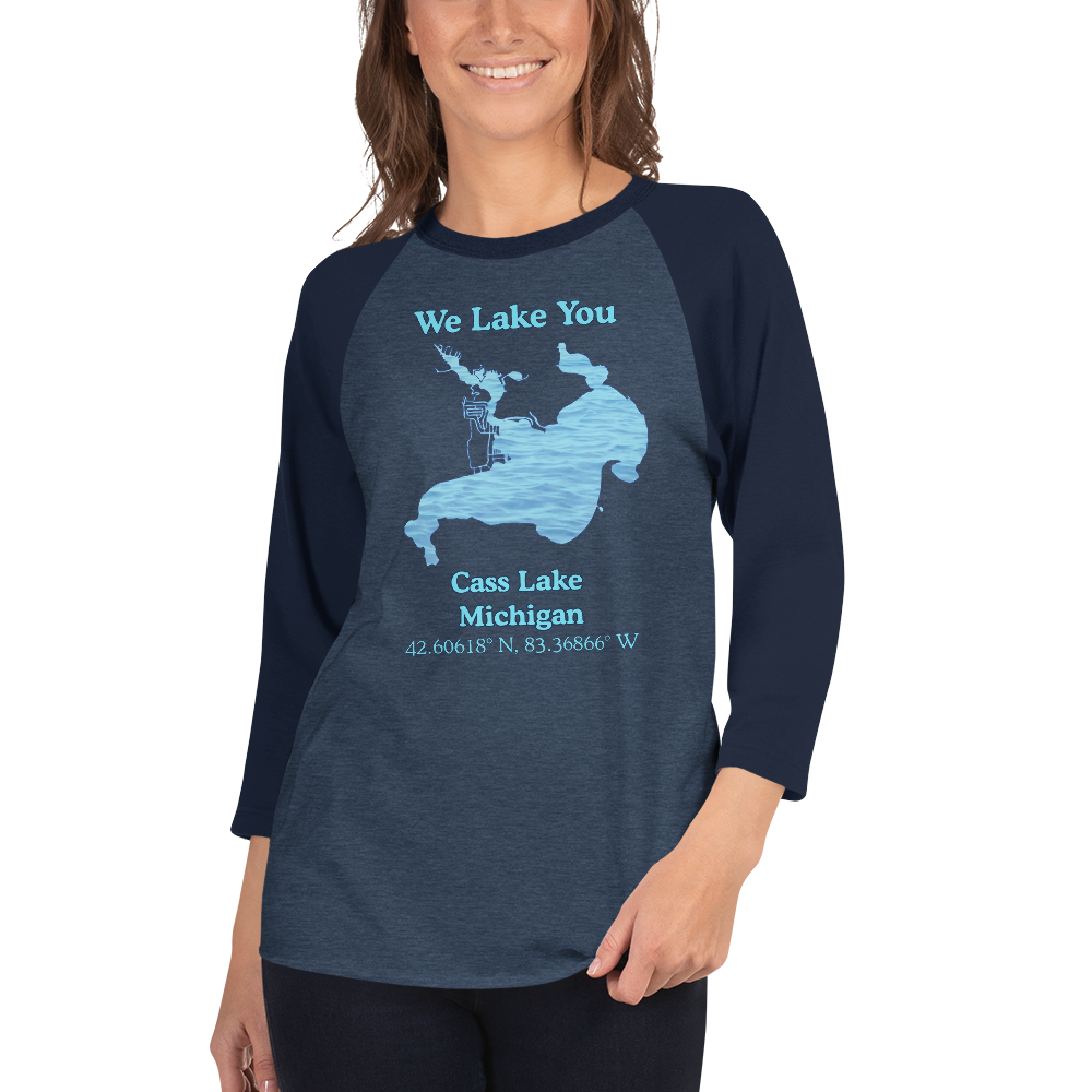 Cass Lake Raglan 3/4 Sleeve Unisex T-shirt