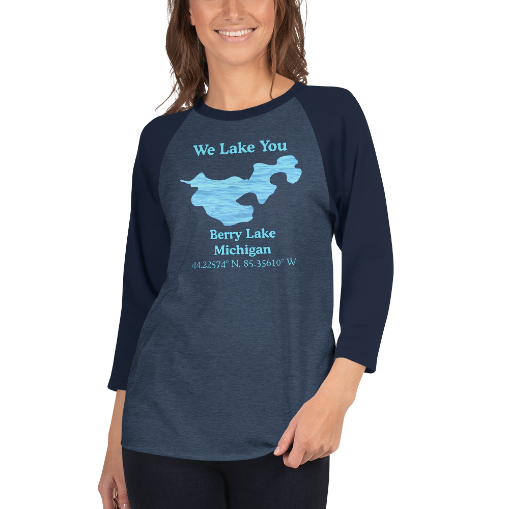 Berry Lake Raglan 3/4 Sleeve Unisex T-shirt