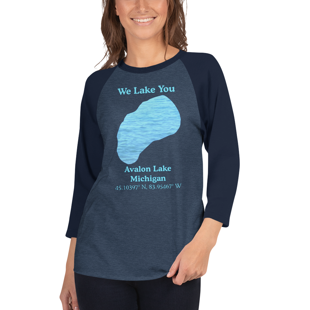 Avalon Lake Raglan 3/4 Sleeve Unisex T-shirt