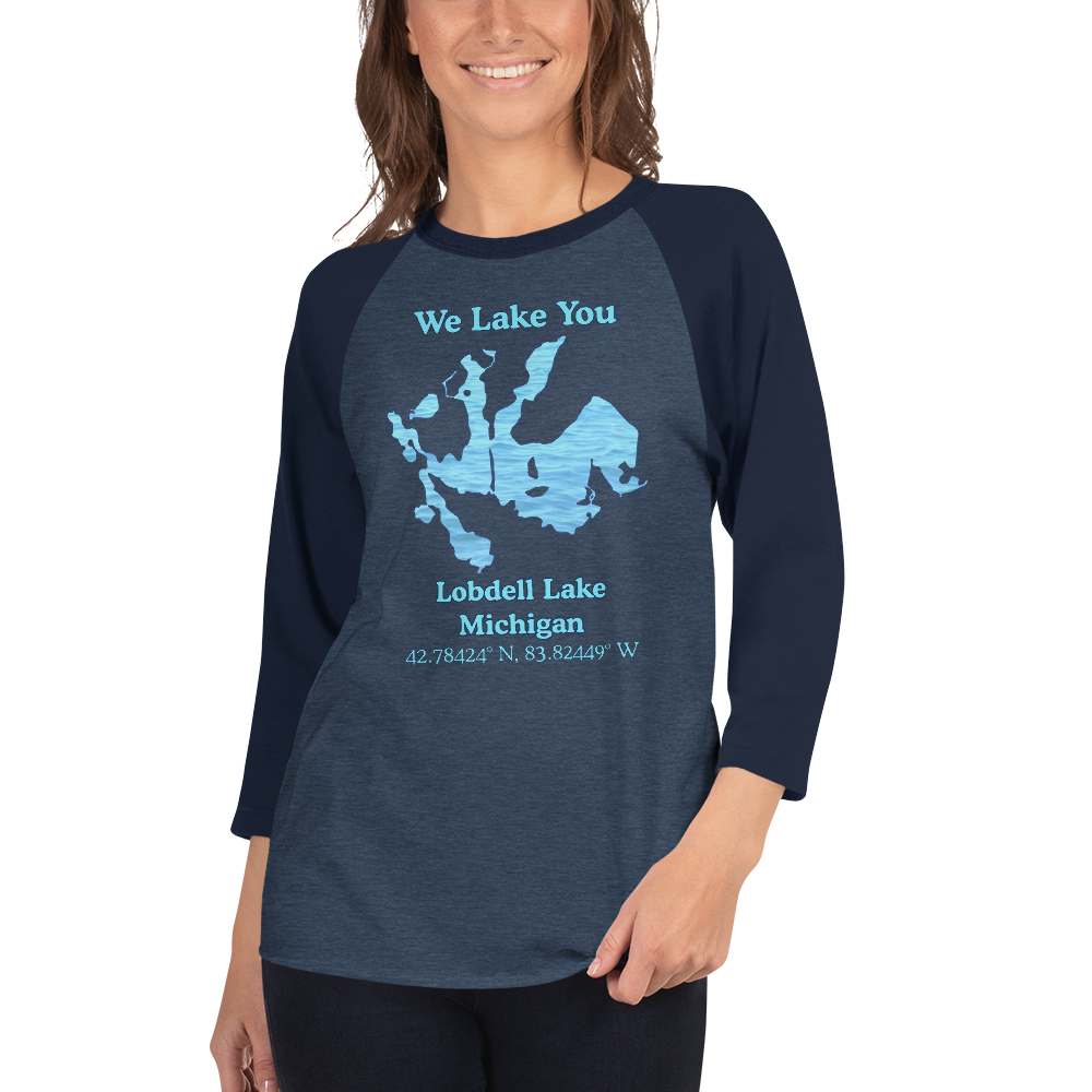 Lobdell Lake Raglan 3/4 Sleeve Unisex T-shirt