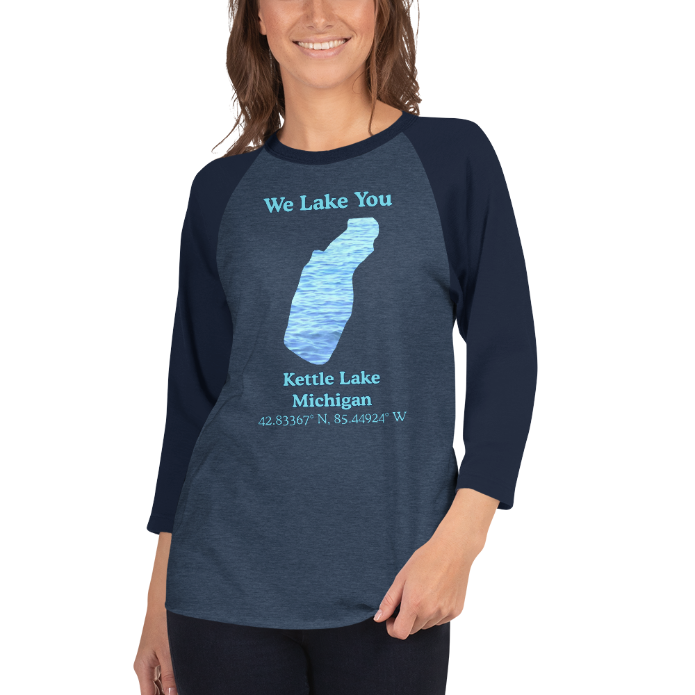 Kettle Lake Raglan 3/4 Sleeve Unisex T-shirt