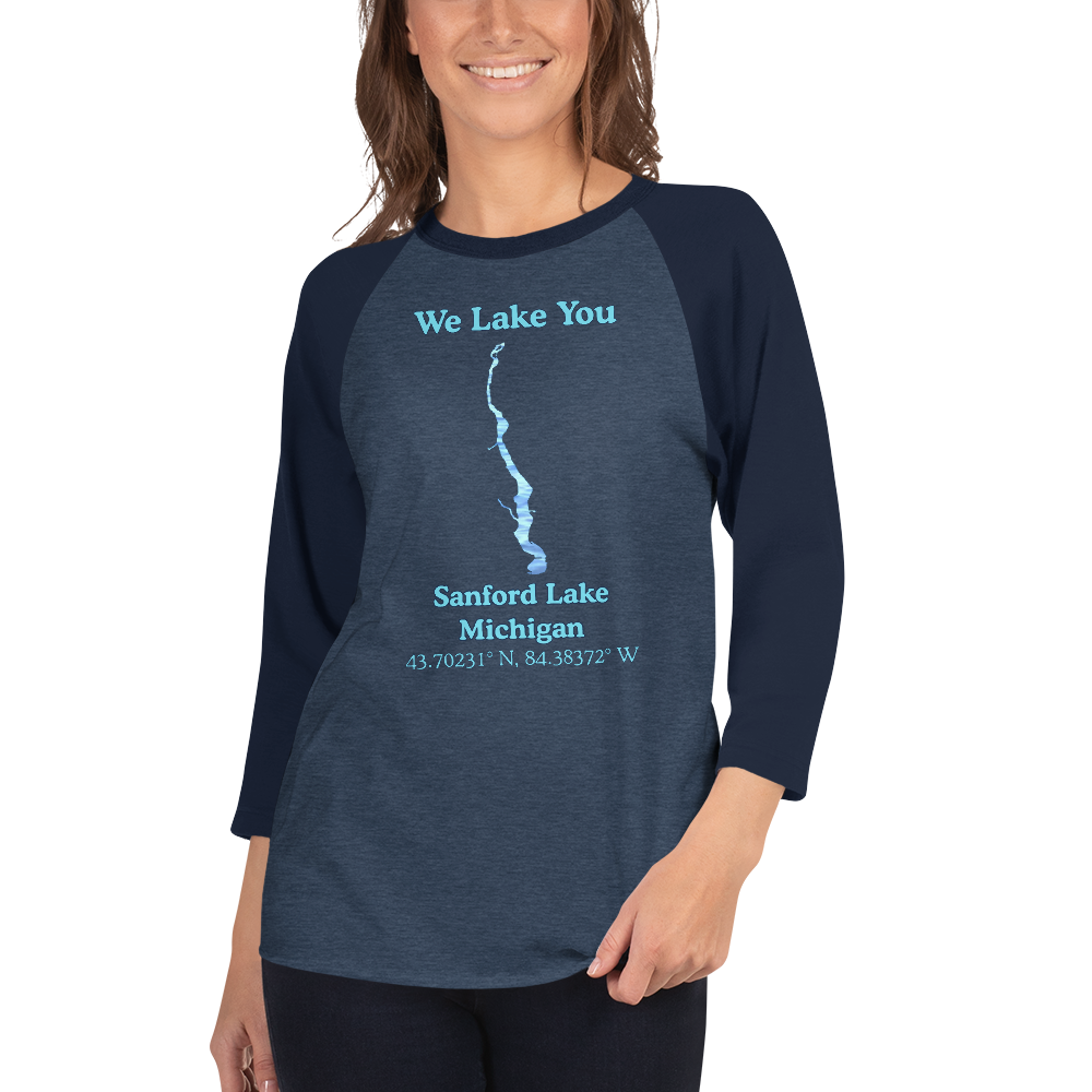 Sanford Lake Raglan 3/4 Sleeve Unisex T-shirt