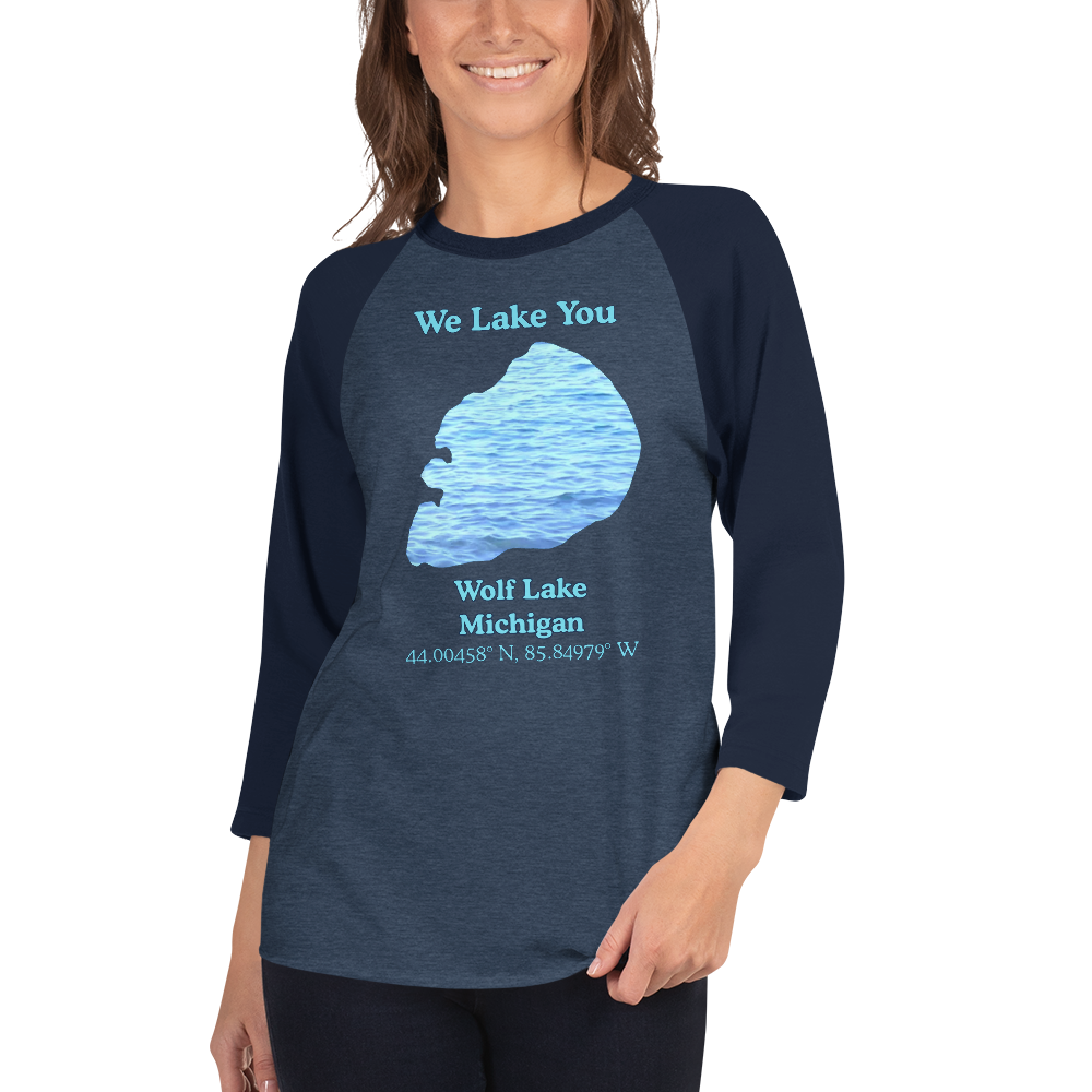 Wolf Lake Raglan 3/4 Sleeve Unisex T-shirt