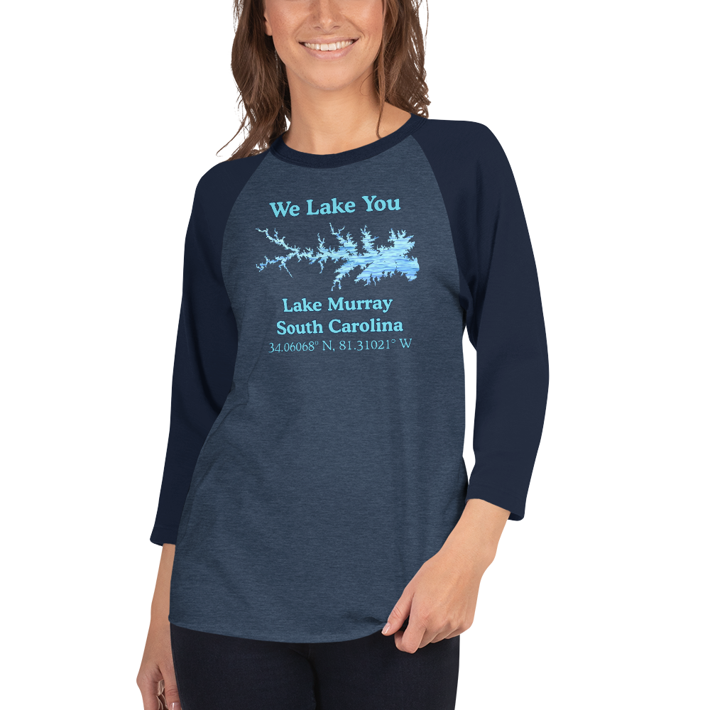 Lake Murray Raglan 3/4 Sleeve Unisex T-shirt