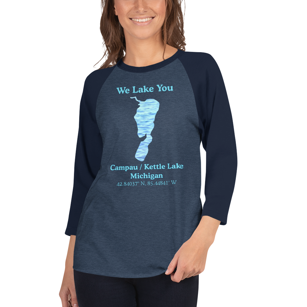Campau / Kettle Lake Raglan 3/4 Sleeve Unisex T-shirt