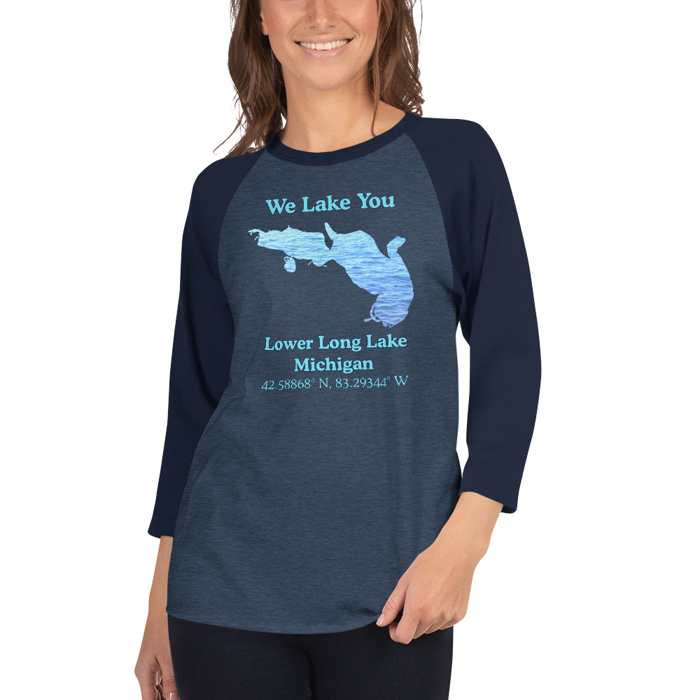 Lower Long Lake Raglan 3/4 Sleeve Unisex T-shirt