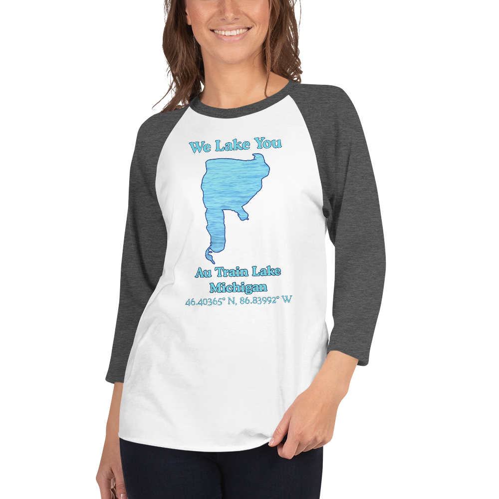 Au Train Lake Raglan 3/4 Sleeve Unisex T-shirt