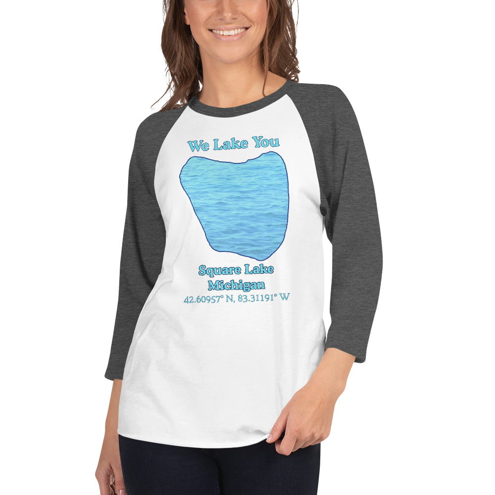 Square Lake Raglan 3/4 Sleeve Unisex T-shirt