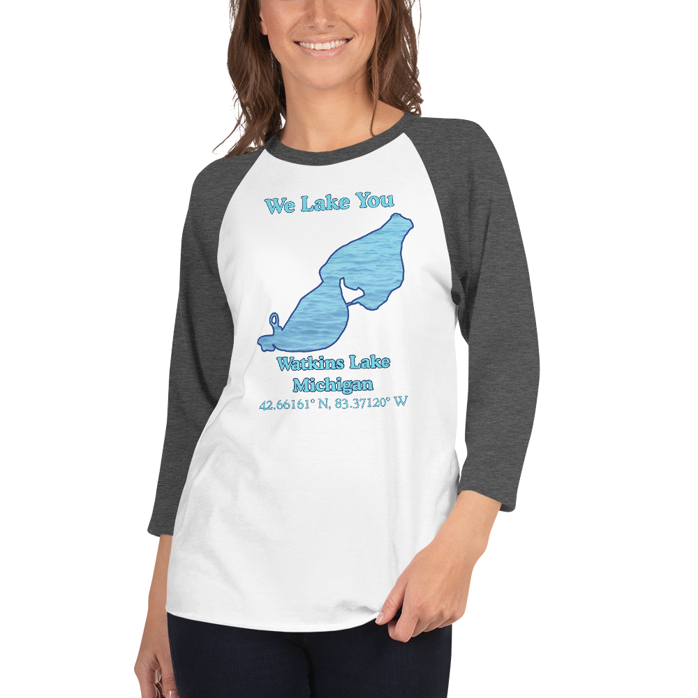 Watkins Lake Raglan 3/4 Sleeve Unisex T-shirt