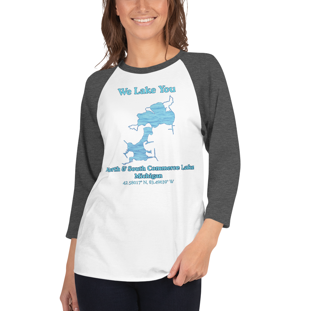 North & South Commerce Lake Raglan 3/4 Sleeve Unisex T-shirt