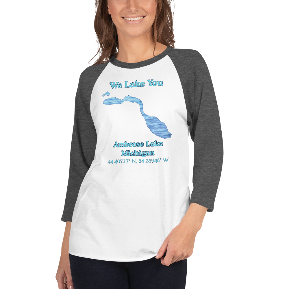Ambrose Lake Raglan 3/4 Sleeve Unisex T-shirt