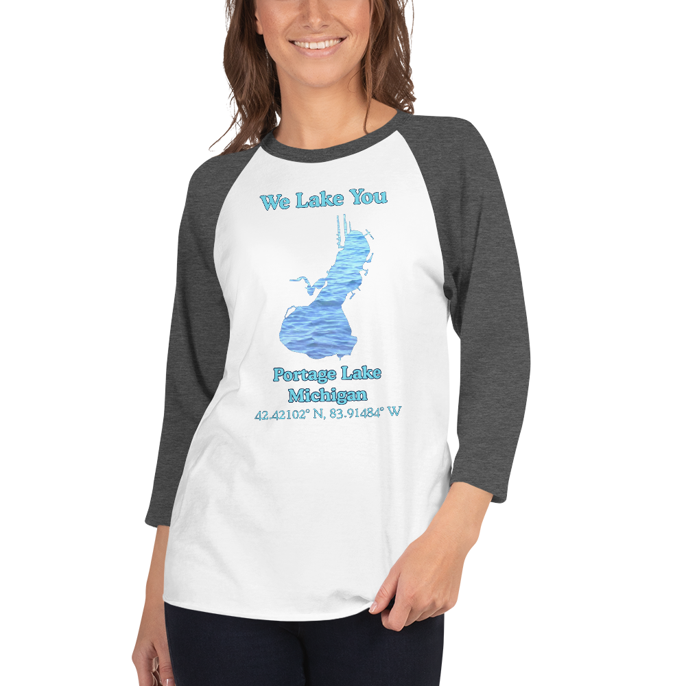 Portage Lake Raglan 3/4 Sleeve Unisex T-shirt