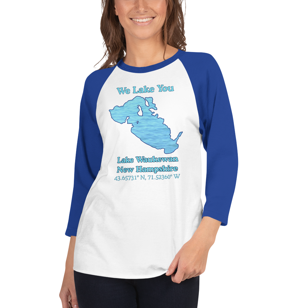 Lake Waukewan Raglan 3/4 Sleeve Unisex T-shirt