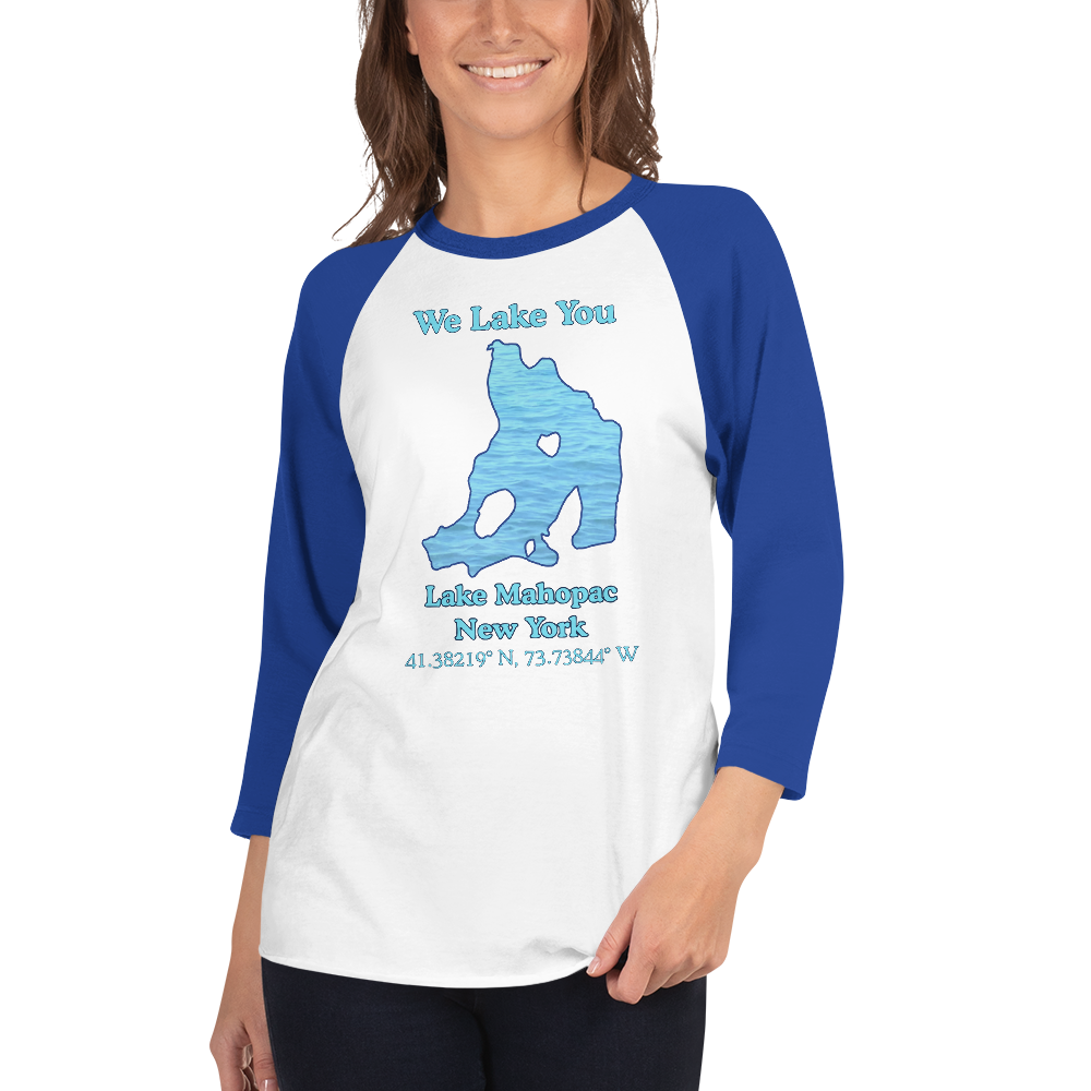Lake Mahopac Raglan 3/4 Sleeve Unisex T-shirt