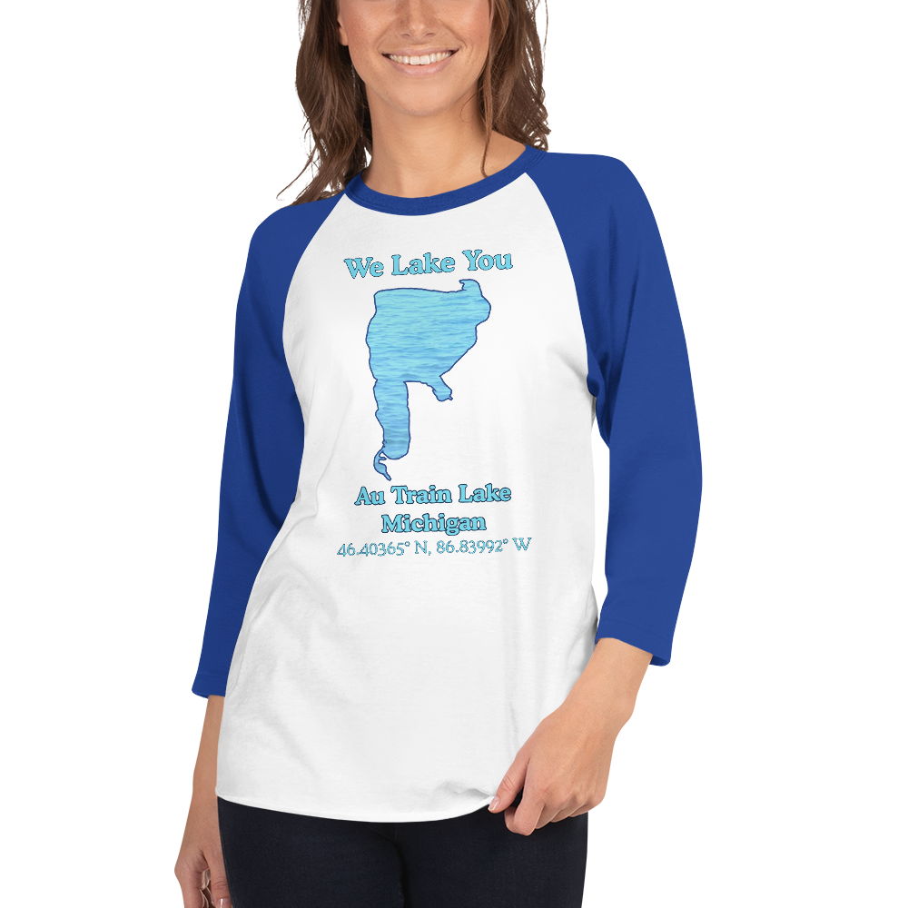 Au Train Lake Raglan 3/4 Sleeve Unisex T-shirt