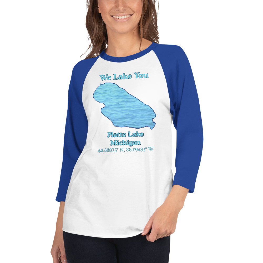 Platte Lake Raglan 3/4 Sleeve Unisex T-shirt