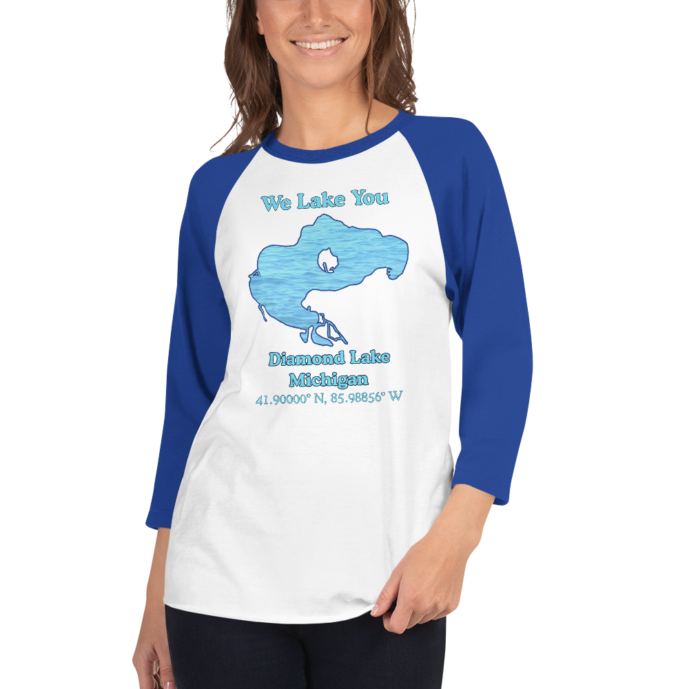 Diamond Lake Raglan 3/4 Sleeve Unisex T-shirt