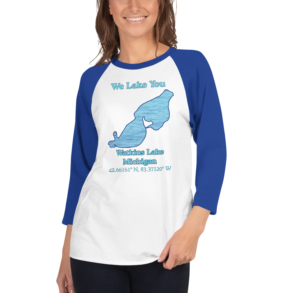 Watkins Lake Raglan 3/4 Sleeve Unisex T-shirt